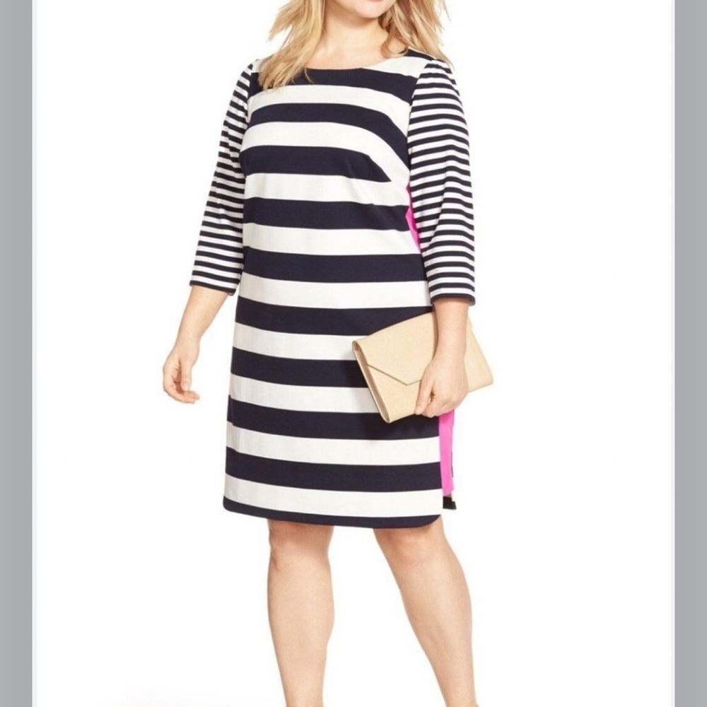 Eliza J 10 striped Black and White Dress